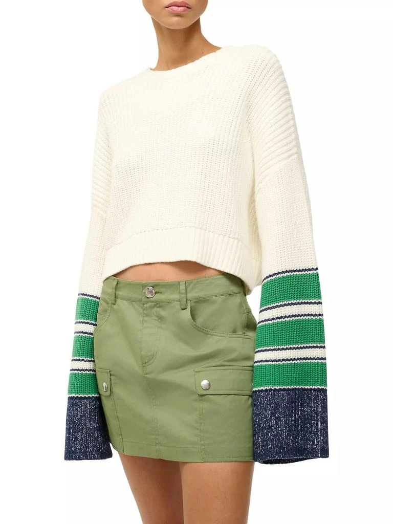 Staud Cliff Striped Cotton-Blend Sweater 3
