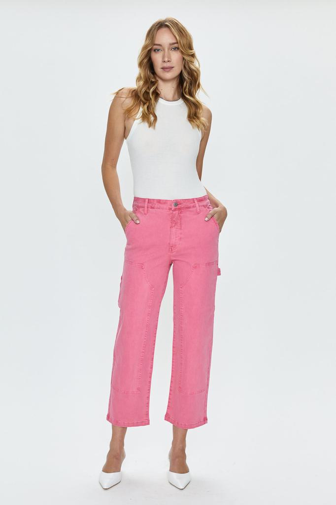 Pistola Denim Ashton Straight Leg Carpenter Ankle - Pink Dahlia