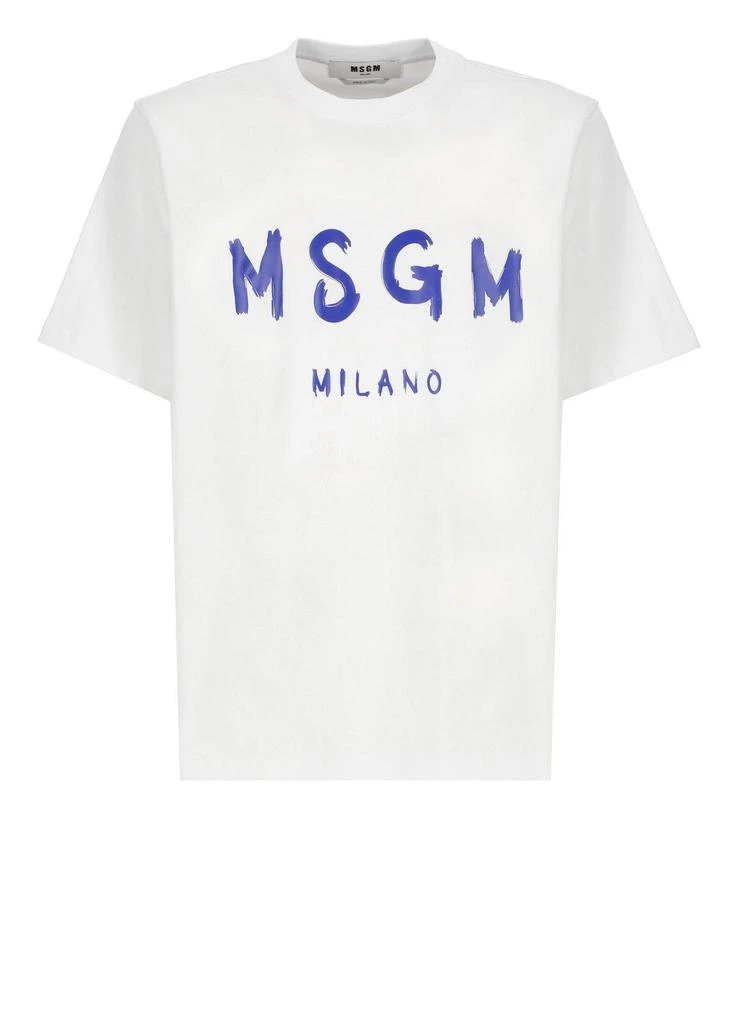 MSGM Logo Printed Crewneck T-shirt 1