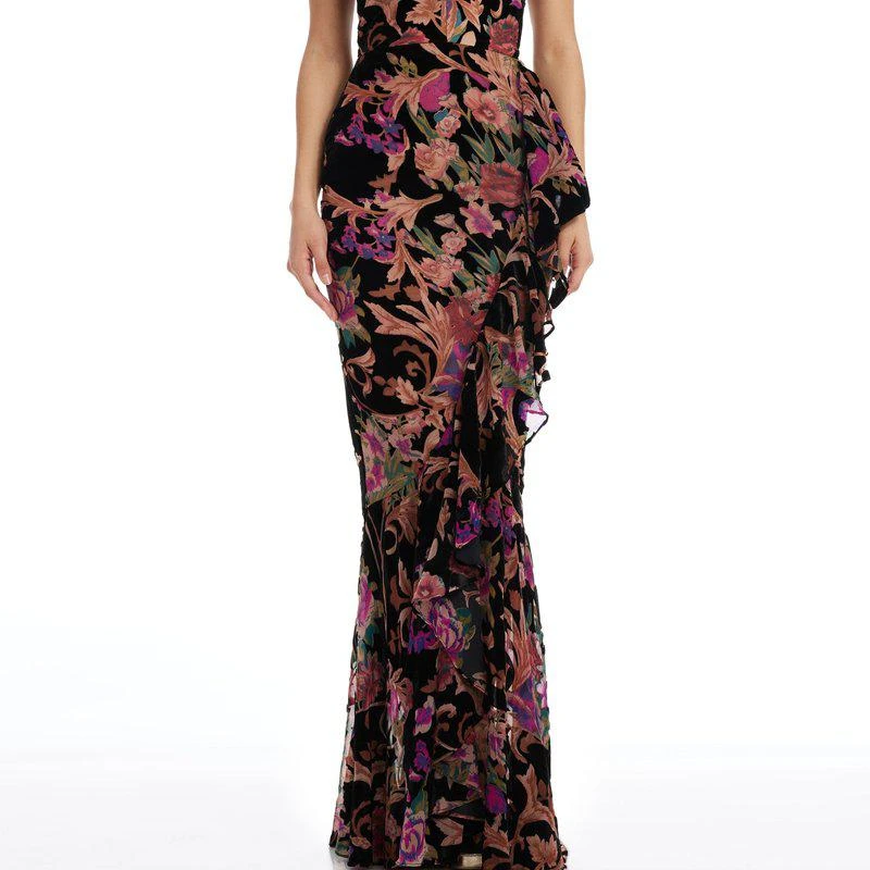 Dress The Population Paris Velvet Burnout Gown 1