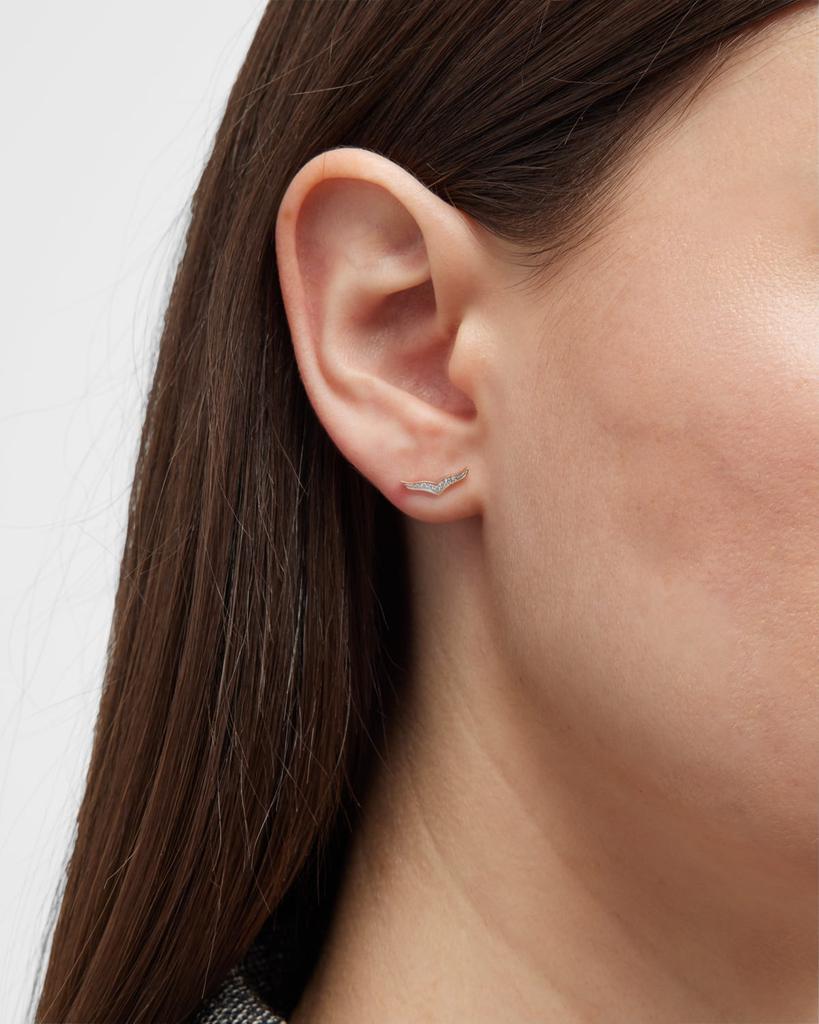 Ginette NY 18K Rose Gold Diamond Wise Stud Earrings