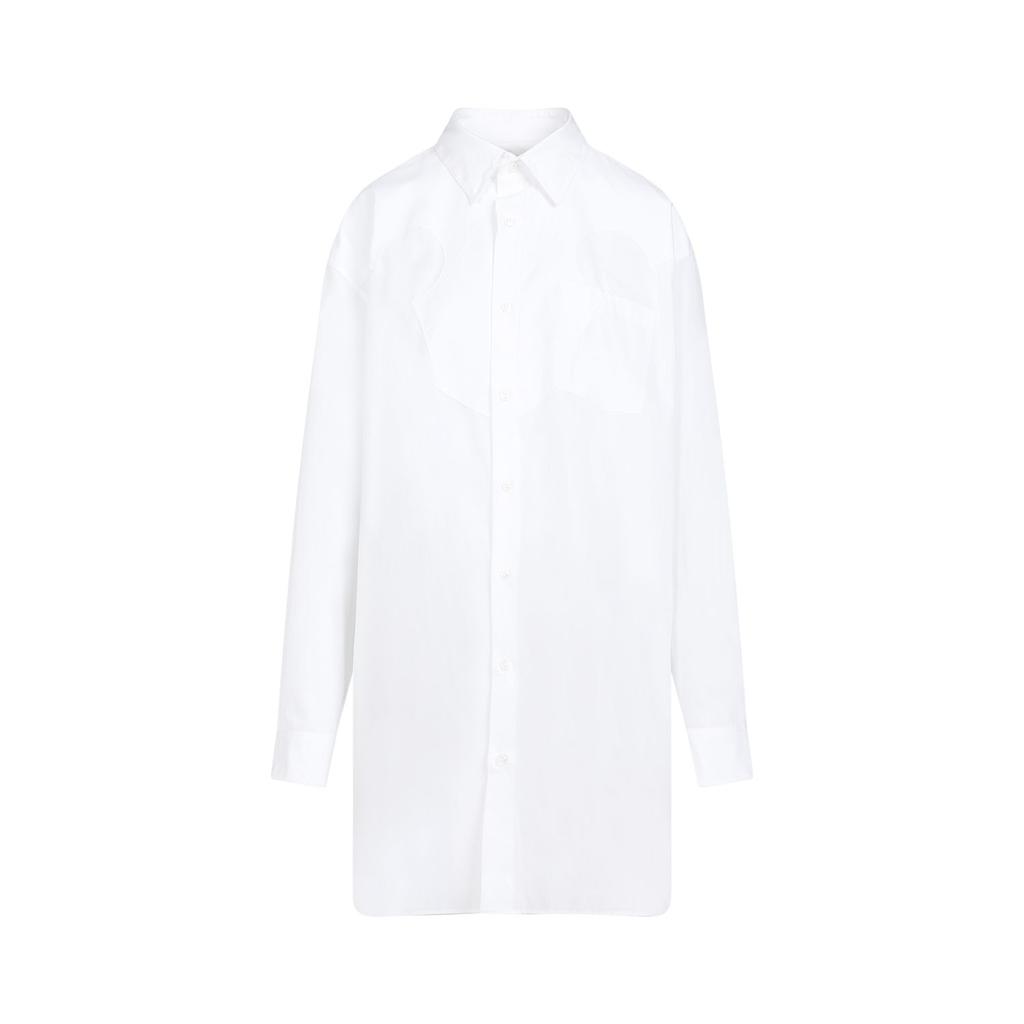 MAISON MARGIELA WHITE POPLIN SHIRT MINI DRESS