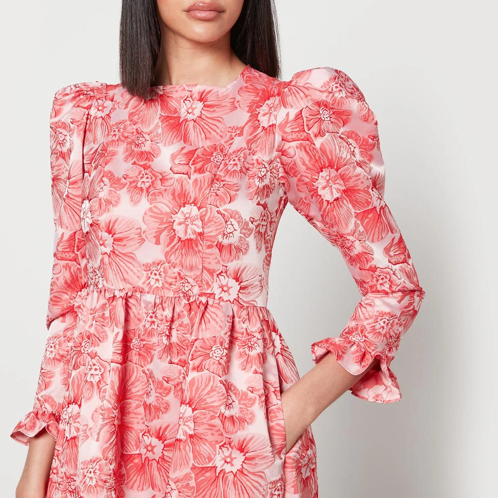 Batsheva Batsheva Prairie Floral Satin-Jacquard Mini Dress 4