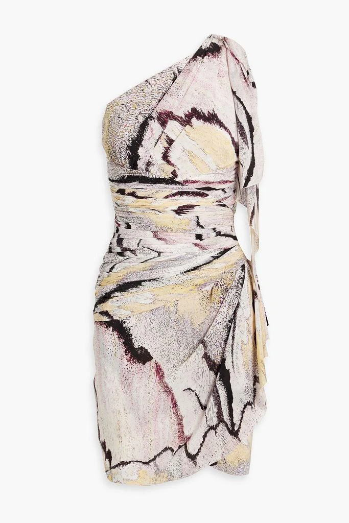 Zuhair Murad One-shoulder printed silk-crepe mini dress 1