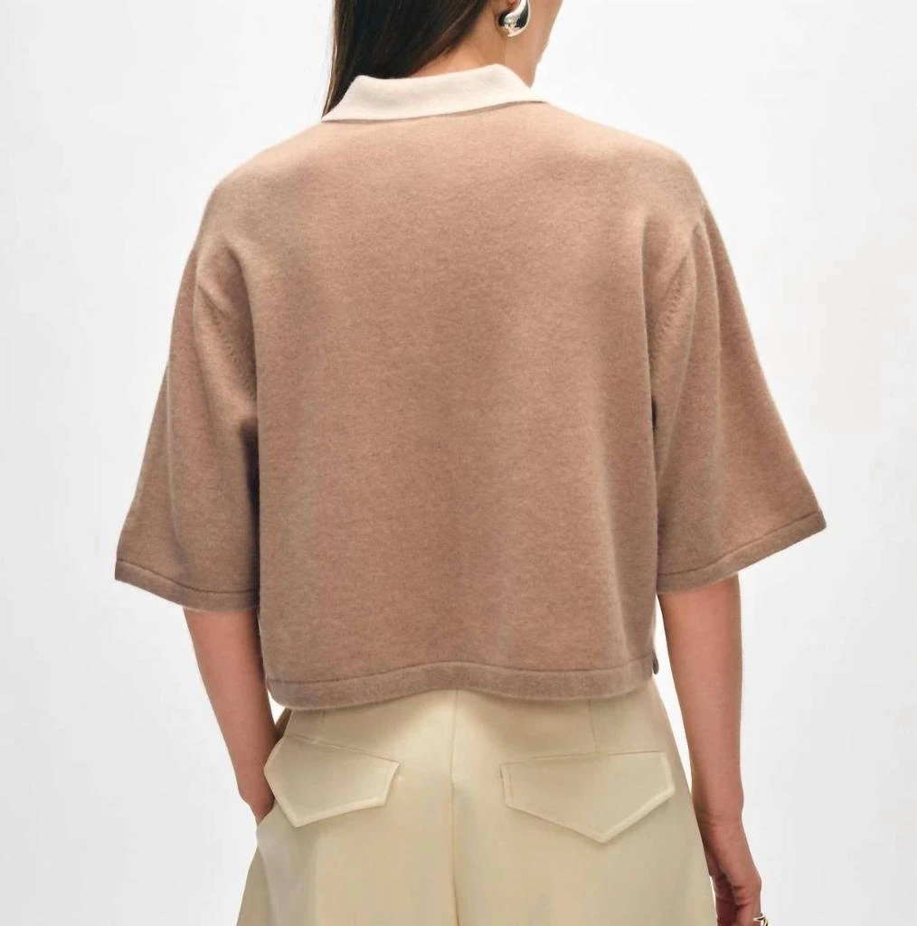 White + Warren White + Warren - Cashmere Cropped Polo Shirt 2