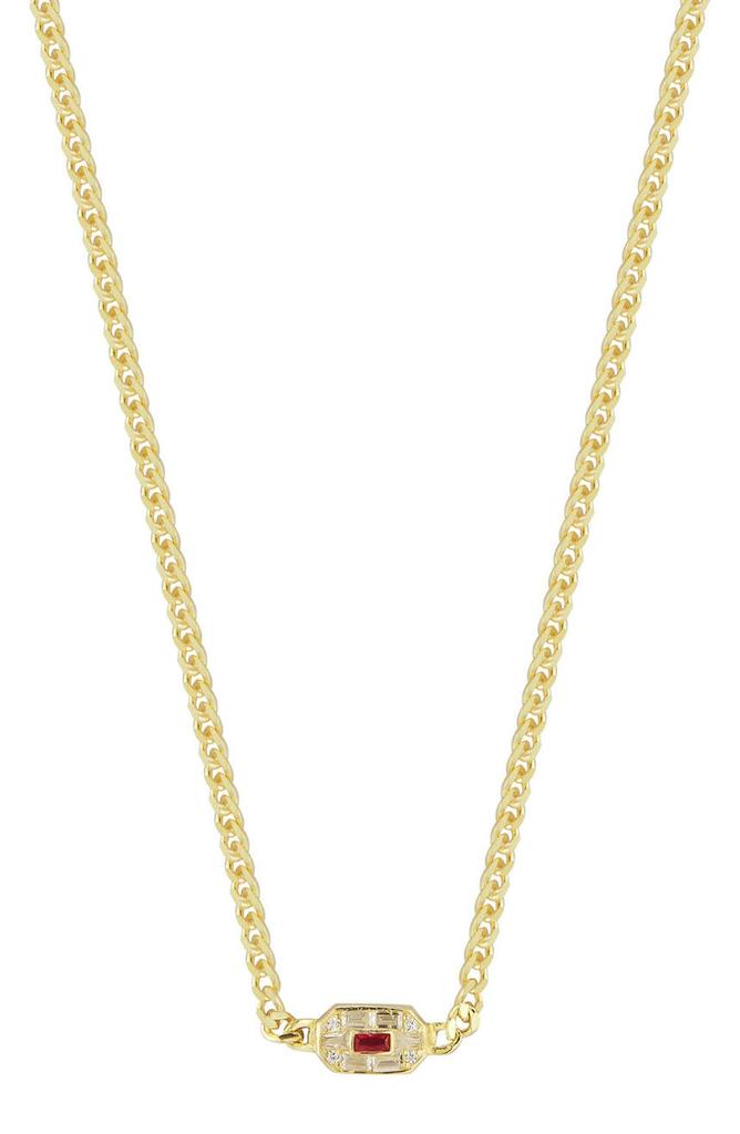 Sphera Milano 14K Gold Plated Sterling Silver & CZ Art Deco Station Necklace