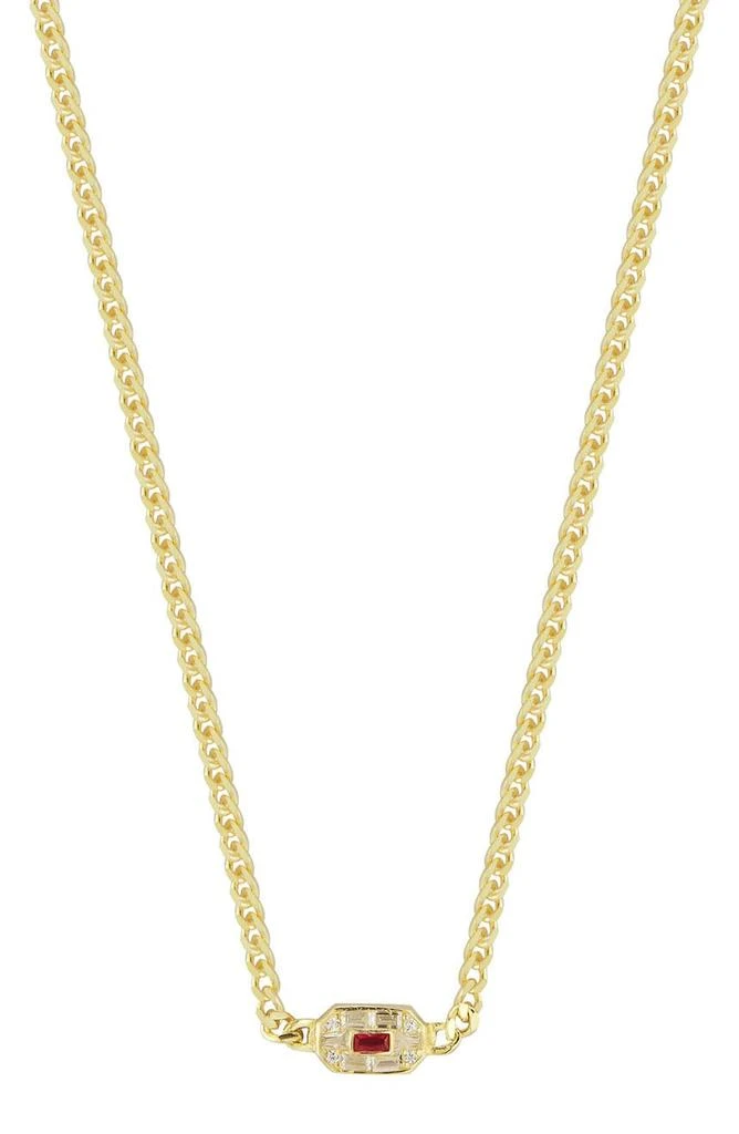 Sphera Milano 14K Gold Plated Sterling Silver & CZ Art Deco Station Necklace 1