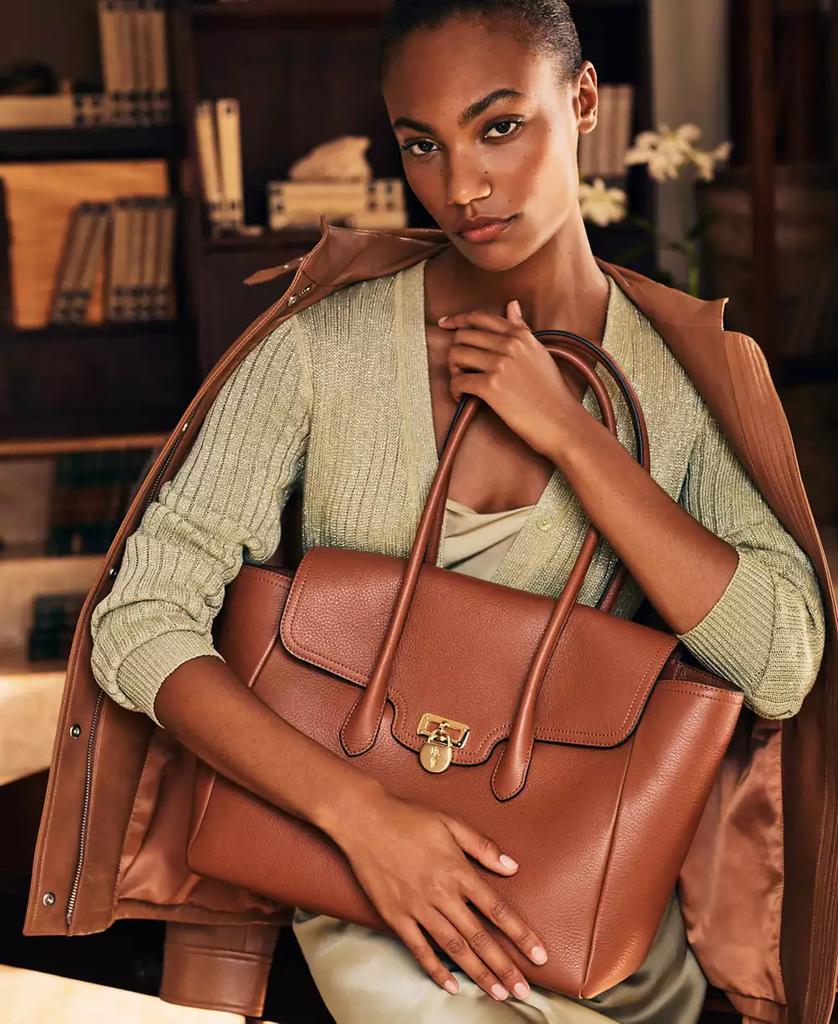 Ralph Lauren Pebbled Leather Extra-Large Tanner Satchel