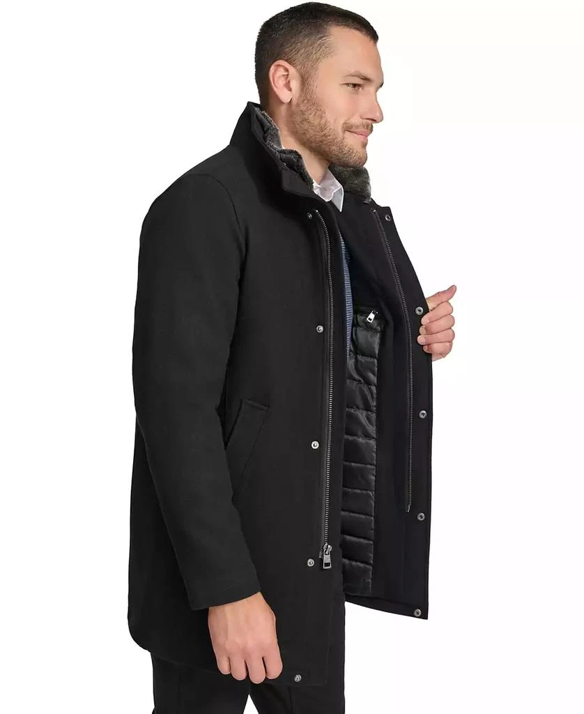 Calvin Klein Men's Urban Walker Coat with Detachable Faux Rabbit Fur at Interior Collar 4