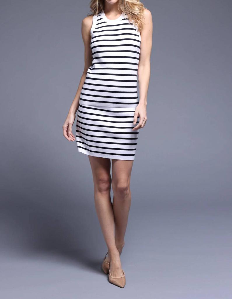 Minnie Rose Minnie Rose - Cotton Cashmere Striped Knit Mini Skirt