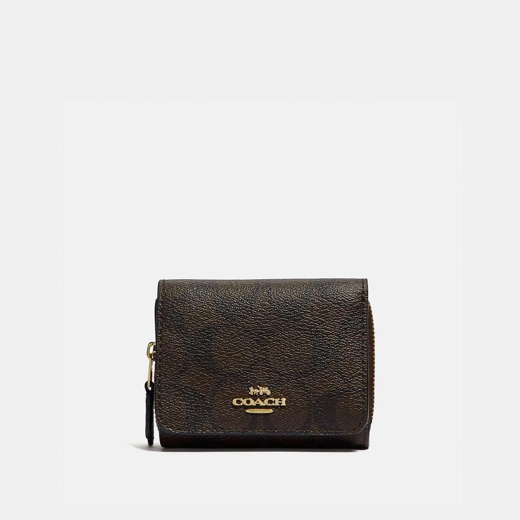 Coach Coach Outlet Small Trifold Wallet In Signature Canvas 3