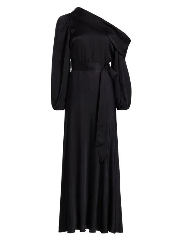 Tanya Taylor Georgiabeth Asymmetrical Satin Dress 6