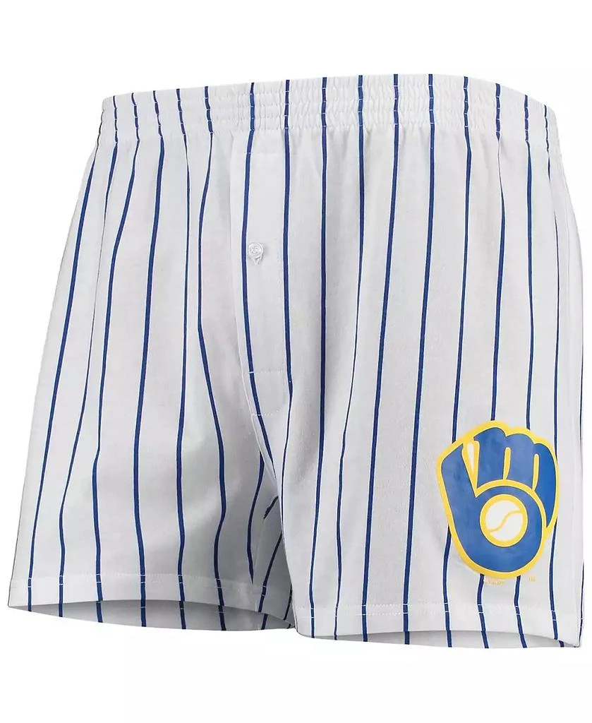 Concepts Sport Men's White Milwaukee Brewers Vigor Boxer Shorts 1