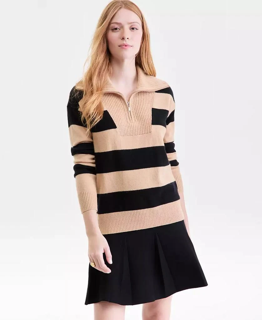 Charter Club 100% Cashmere Women
s Quarter-Zip Sweater, Created for Macy
s 1