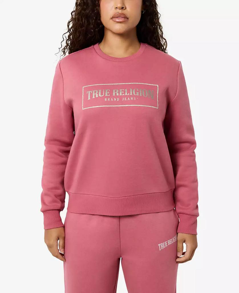 売れ筋商品|||トゥルーレリジョン パーカー・スウェットシャツ アウター レディース Women's Crystal Logo Classic Crew Neck Sweatshirt Mauvewood True Religion Women's Crystal Logo Classic Crew Neck