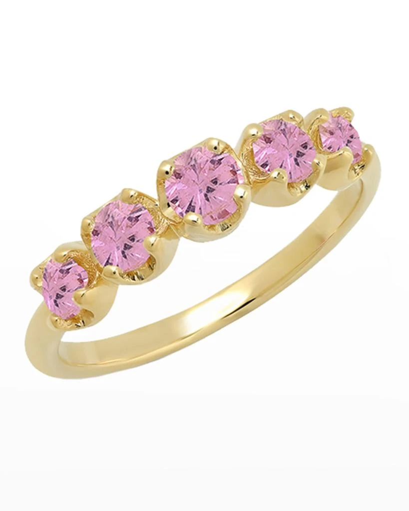 Jennifer Meyer Graduated Stone Ring in Pink Sapphires, Size 6.5 1