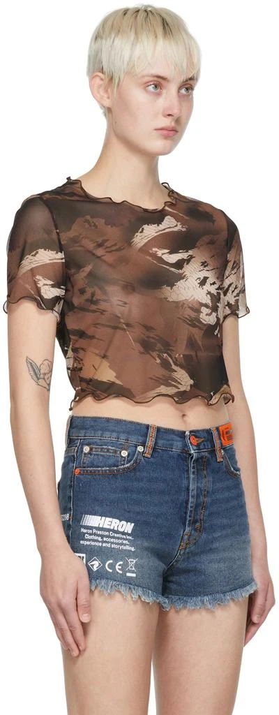 Heron Preston Brown Nylon T-Shirt 2