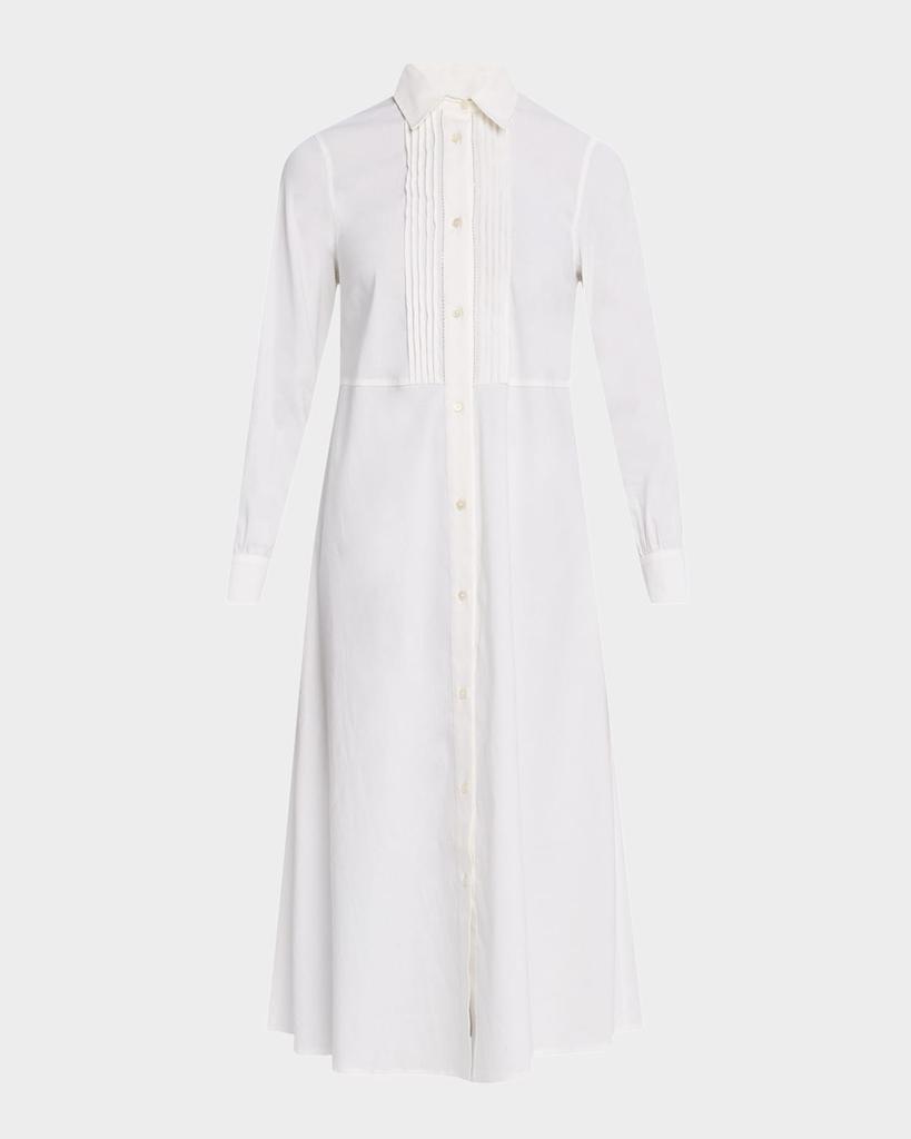 Fabiana Filippi Pintuck Stretch Linen-Viscose Midi Shirtdress