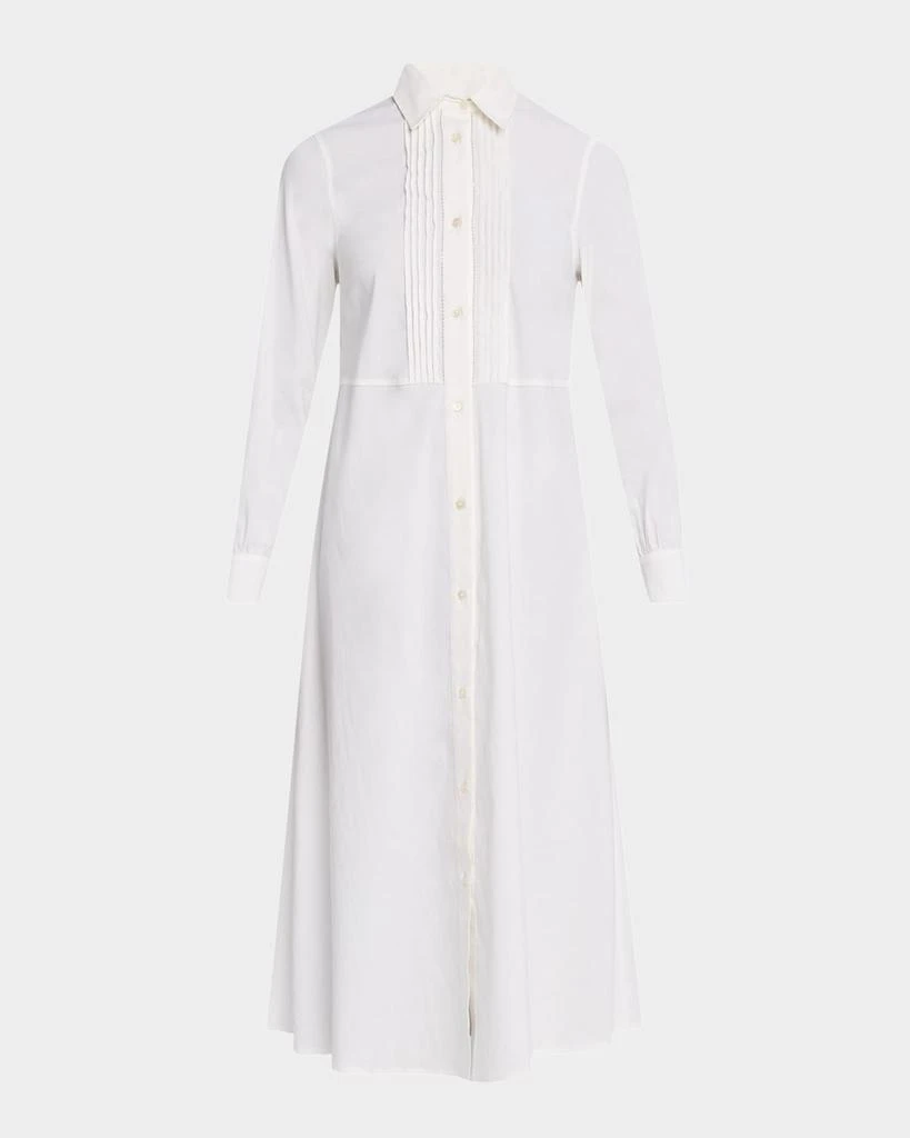 FABIANA FILIPPI Pintuck Stretch Linen-Viscose Midi Shirtdress 1