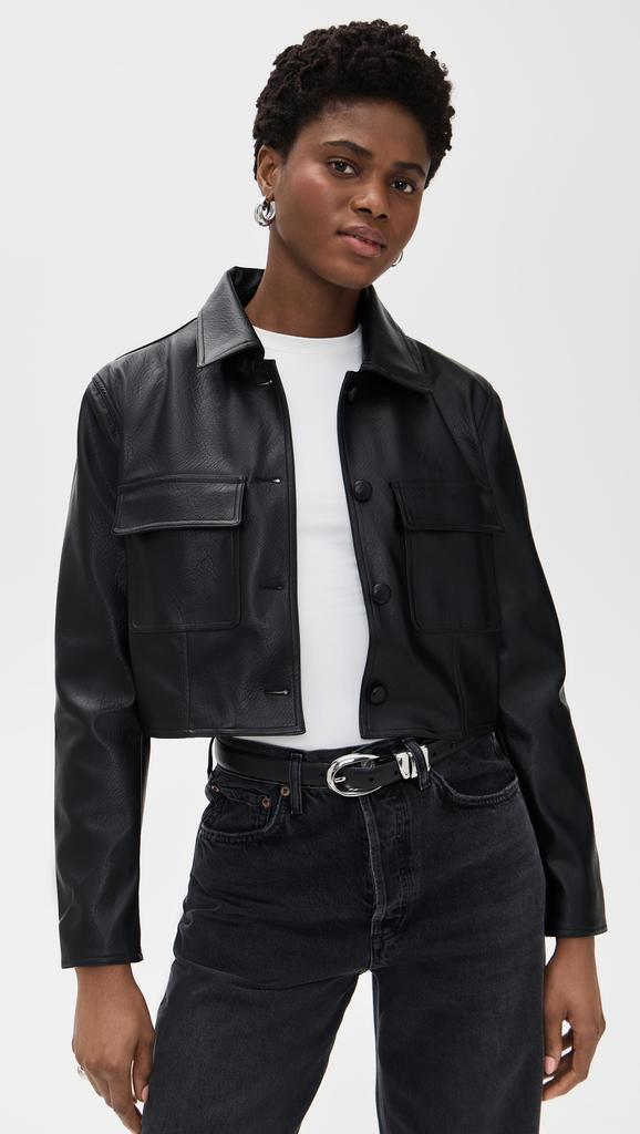Pixie Market Faux Leather Crop Jacket