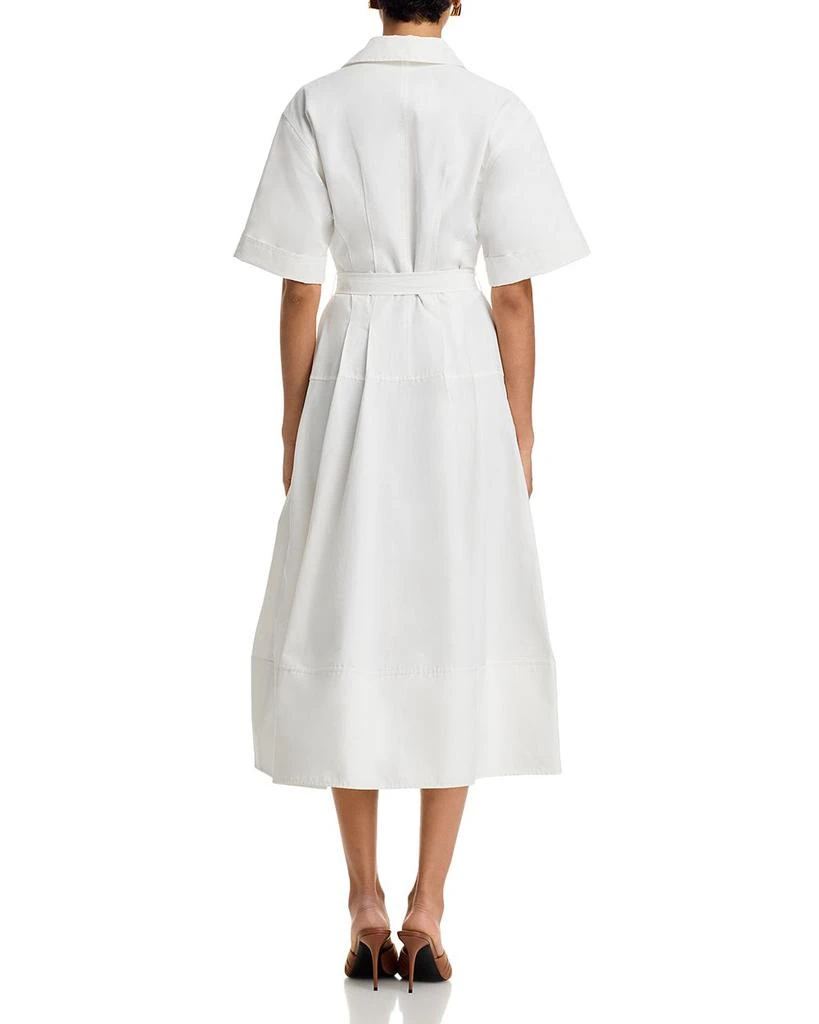 SIMKHAI Deanna Short Sleeve Belted Poplin Midi Dress 4