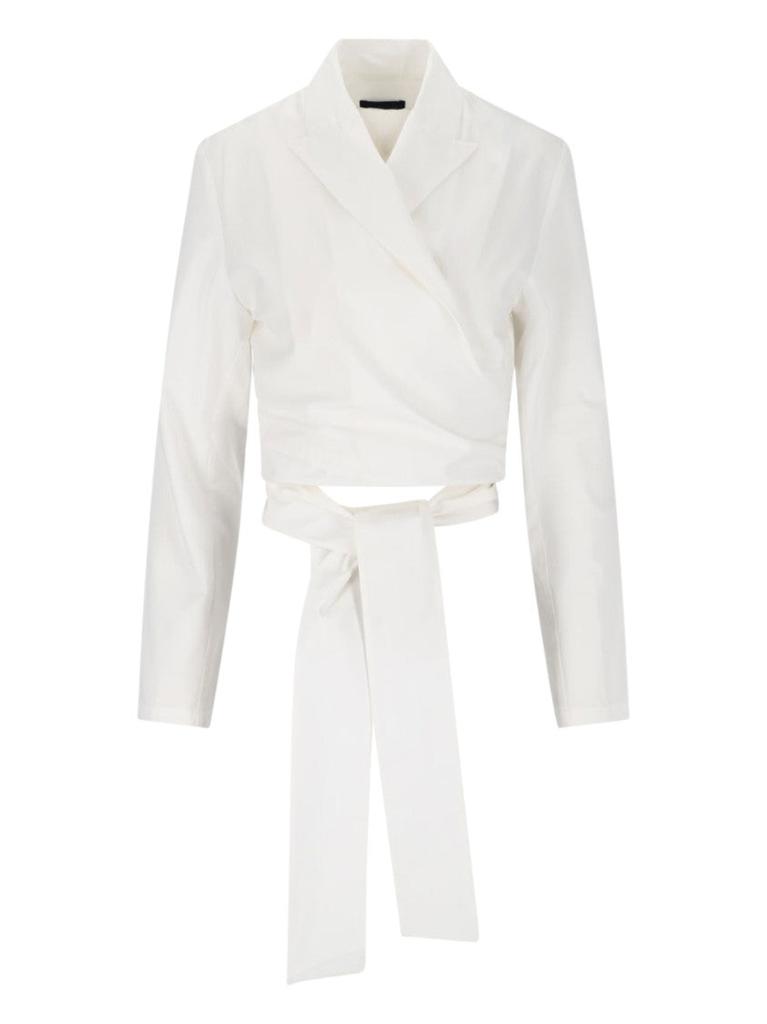 Eudon Choi Emil" Draped Crop Top – White