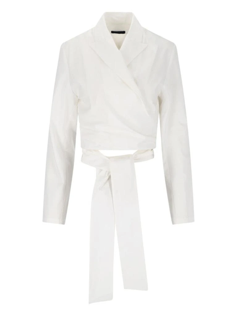 Eudon Choi Emil" Draped Crop Top – White 1