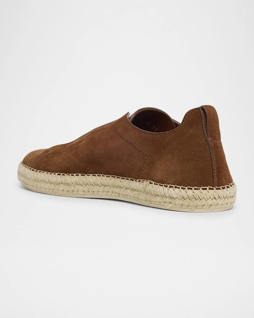 Zegna Men's Triple Stitch Suede Espadrille Sneakers 4