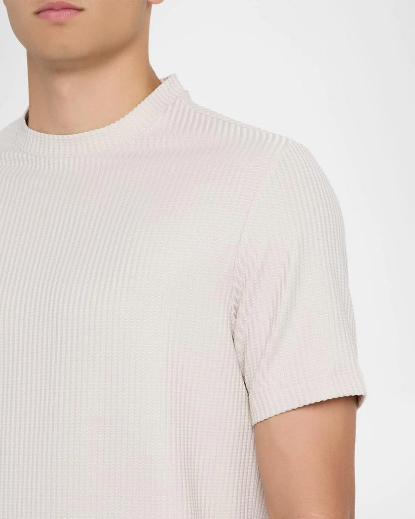 REISS Men's Argon Stripe Textured Crewneck T-Shirt 5