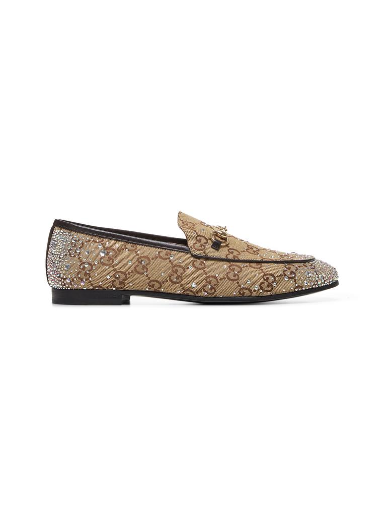 Gucci GUCCI | Beige crystal-embellished Jordaan loafers | Women | 35