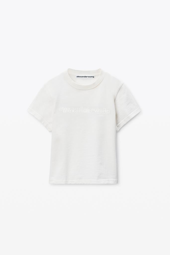 Alexander Wang White Cotton Shrunken Logo Tee