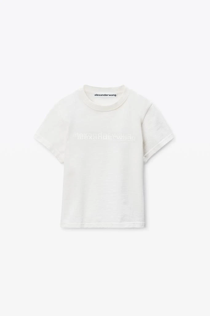 Alexander Wang White Cotton Shrunken Logo Tee 2