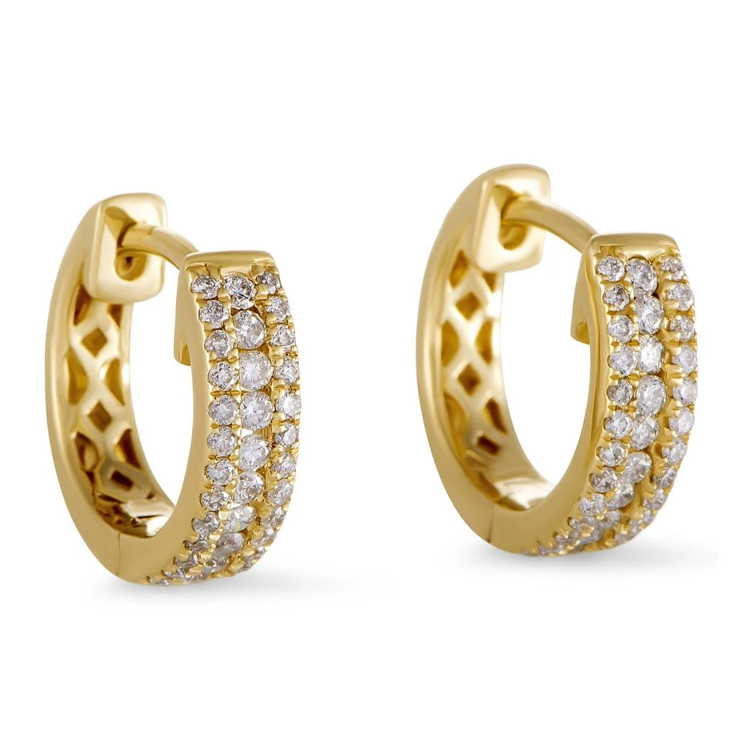 Non Branded 14K Yellow Gold 0.35 ct Diamond Small Hoop Huggies Earrings 2