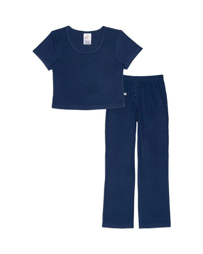 Splendid Girls' Heart Pointelle Tee & Pants Pajamas Set - Big Kid 1