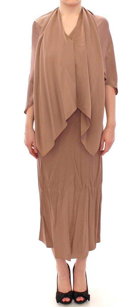 Lamberto Petri Lamberto Petri  Draped Silk Sheath Shift Coctail Dress