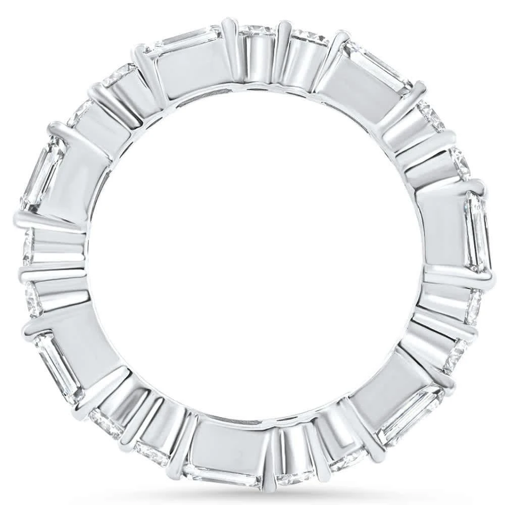 Pompeii3 3Ct Emerald
Round Cut Diamond Eternity Wedding Ring 14k Gold Lab Grown 4