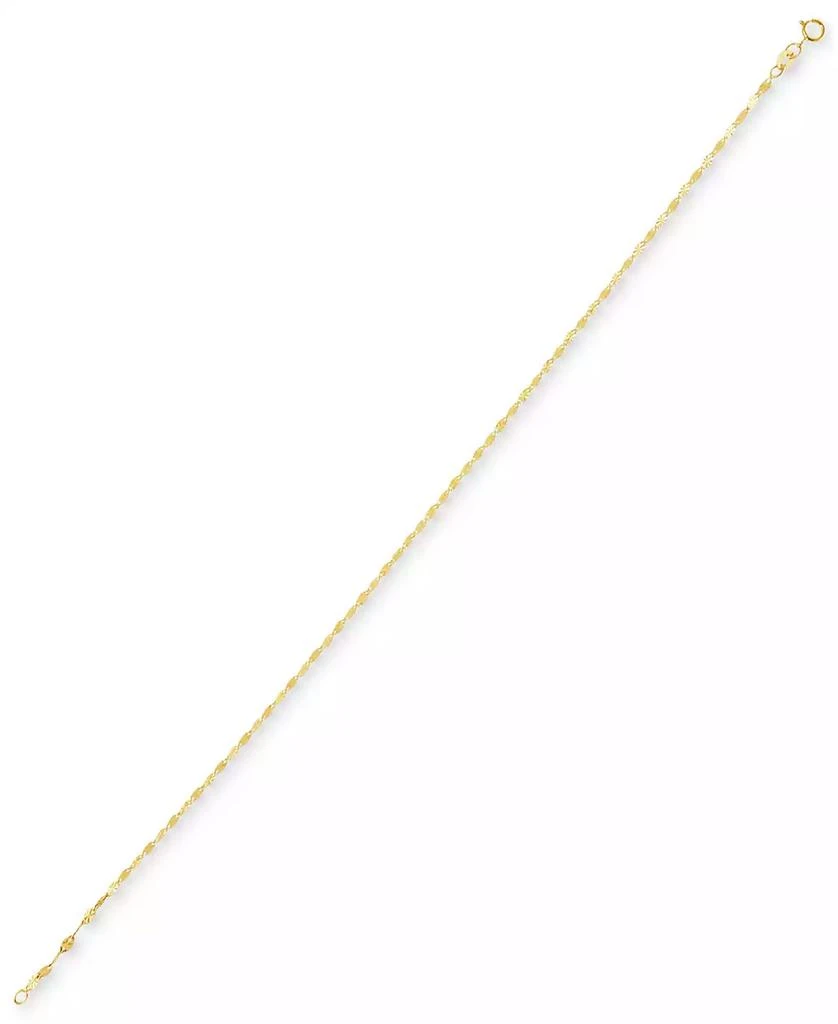 Macy's Delicate Solid Oval Link Ankle Bracelet in 14k Gold 3