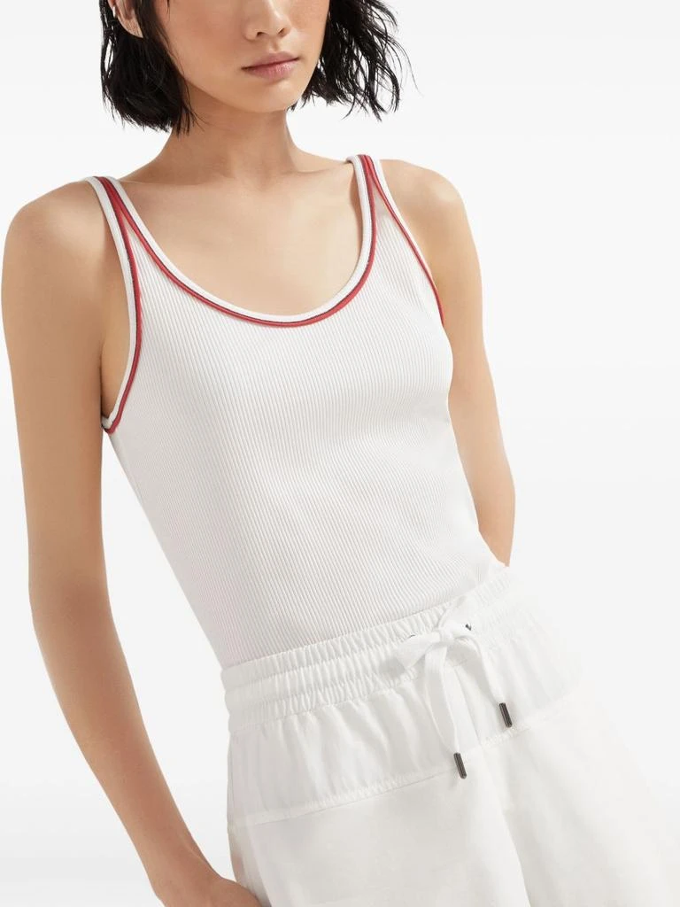Brunello Cucinelli COTTON TOP WITH SHINY PIPING 5