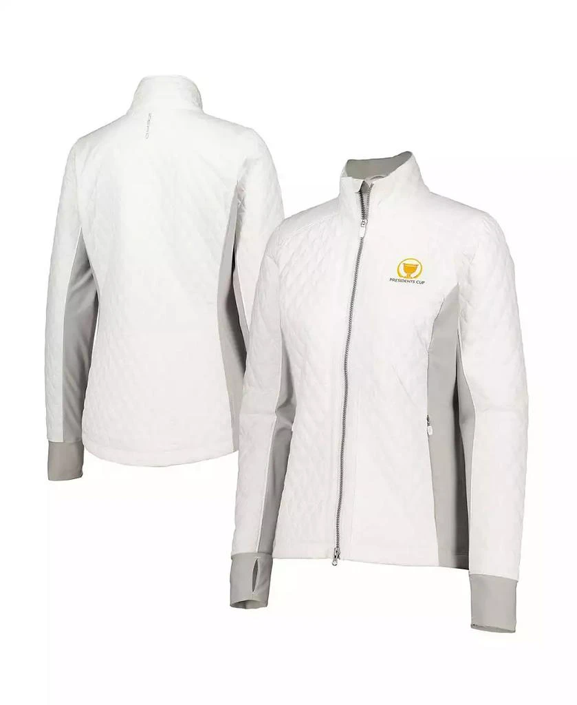 Zero Restriction Women's White Presidents Cup Sydney Quilted Full-Zip Jacket 1