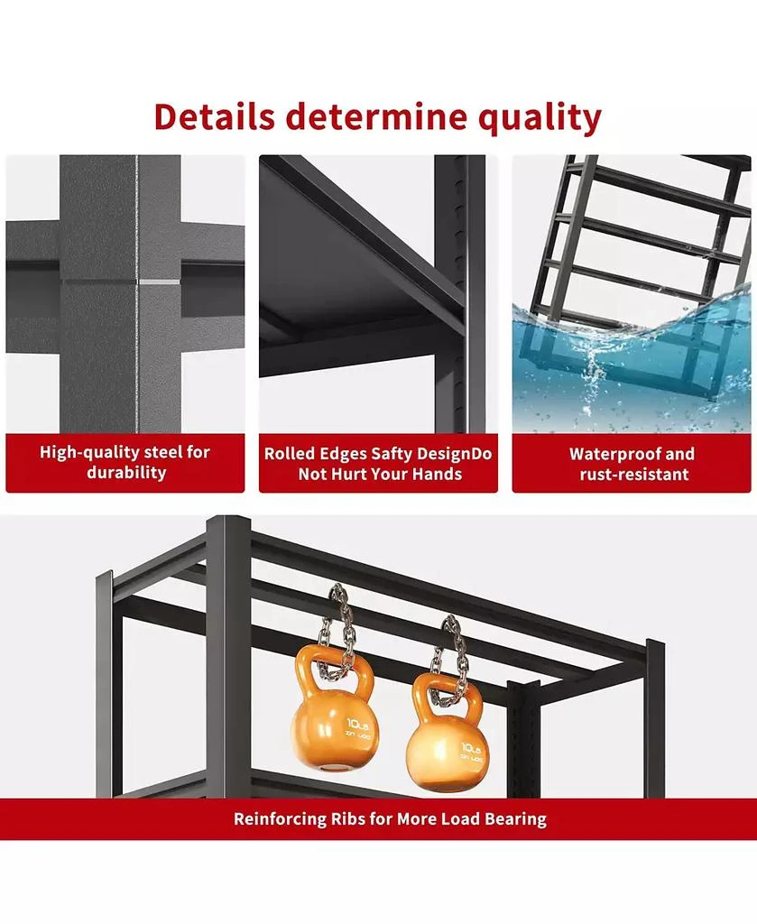 Flynama 82" Heavy-Duty 6-Tier Metal Garage Storage Shelving, Adjustable, 2400 lbs Capacity 5