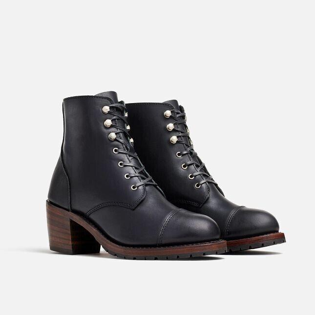 Red Wing Red Wing Heritage Eileen 3400 Boots Women's Black Leather Toe Cap Block Heel