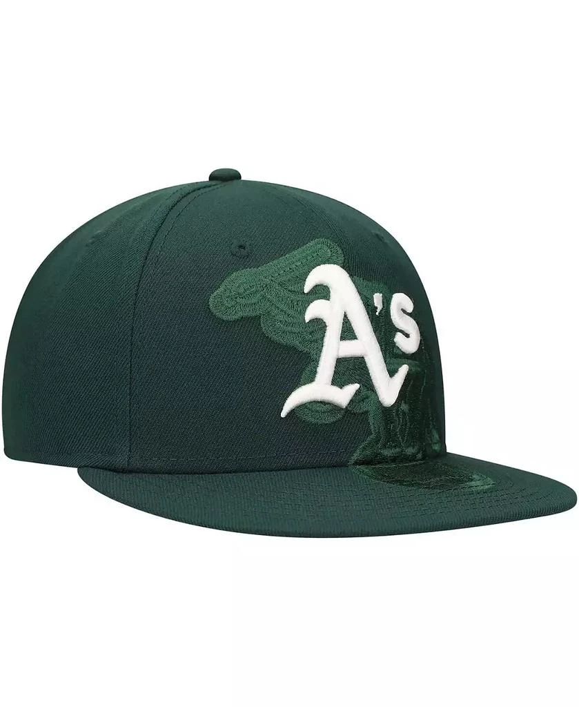 New Era Men's Green Oakland Athletics Shadow Logo 59FIFTY Fitted Hat 3