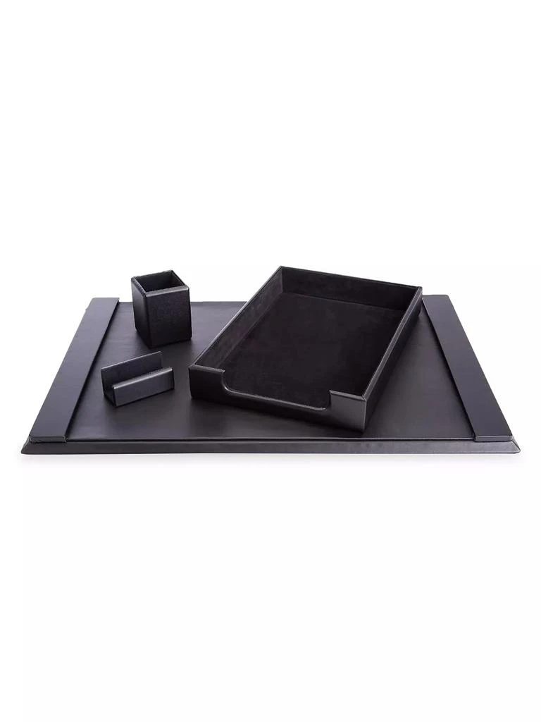 Royce New York Suede Lined Executive 4-Piece Desk Accessory Set 1