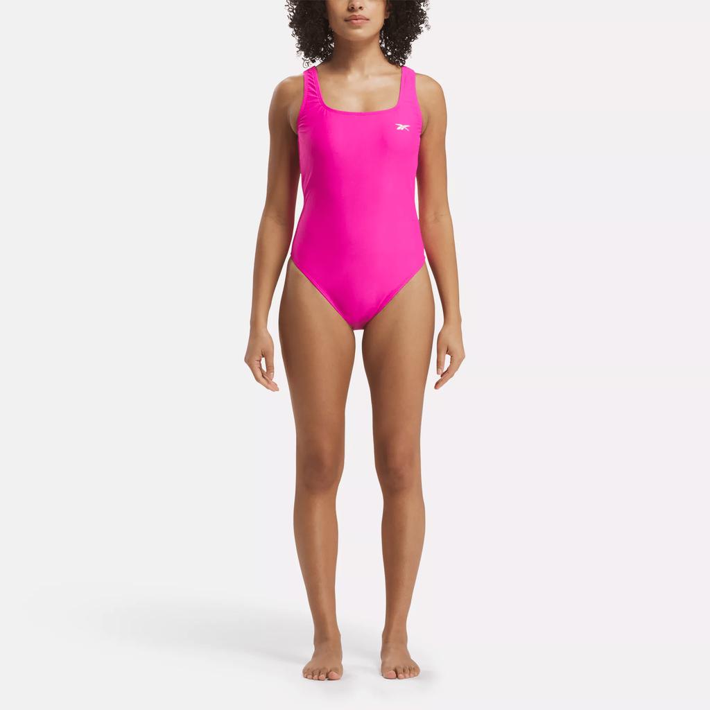 Reebok Women's Basic One-Piece Swimsuit with Low Scoop Back