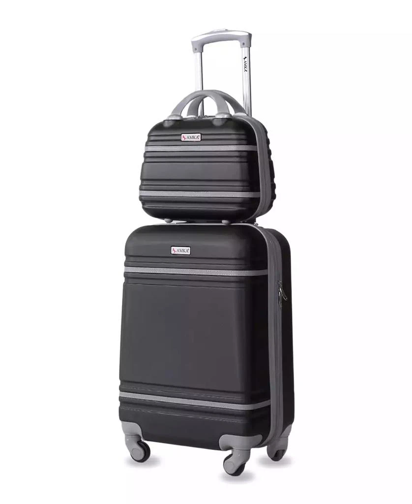 AMKA Varsity 2-Piece Carry-On Hardside Cosmetic Luggage Set 1