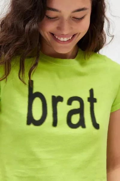 Urban Outfitters Charli XCX UO Exclusive Brat Graphic Baby Tee 4