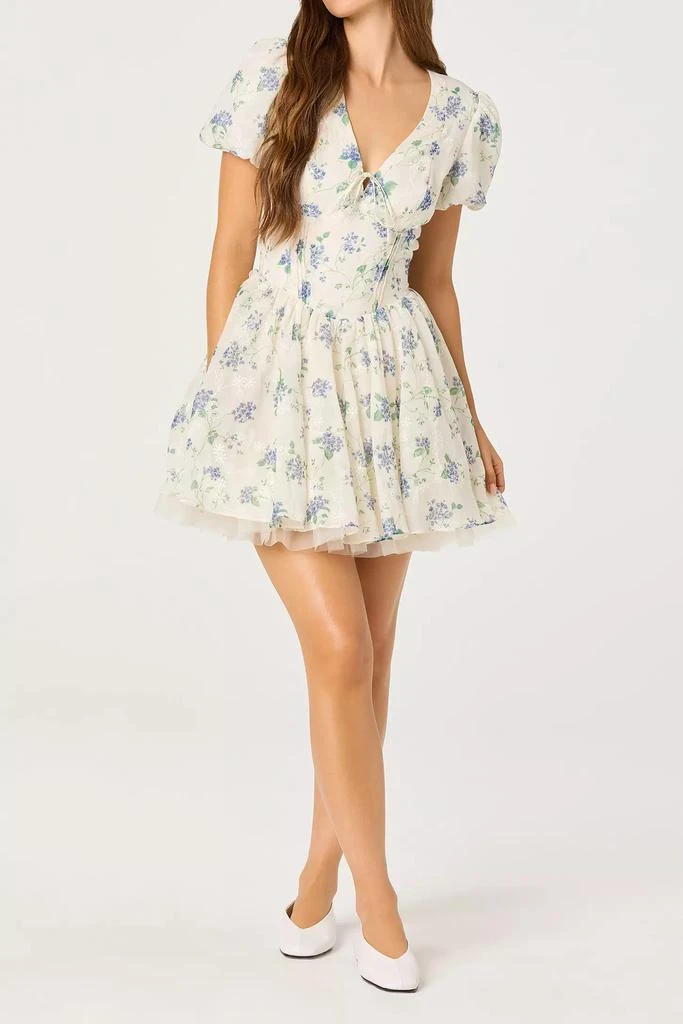 strapless open back dress Multicolor Floral Satin Pleated One Shoulder Maxi Dress – PinkBlush main image 0
