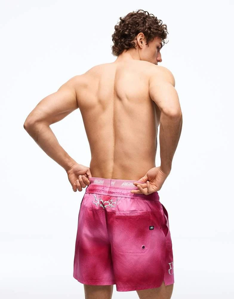 Bershka Bershka Boxy print swimsuit in pink 4