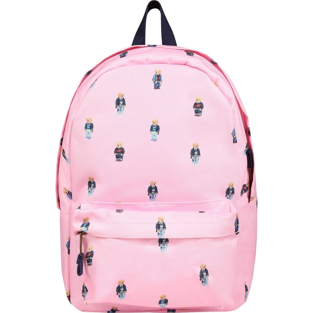 Ralph Lauren Pink Backpack For Girl With Polo Bear 1