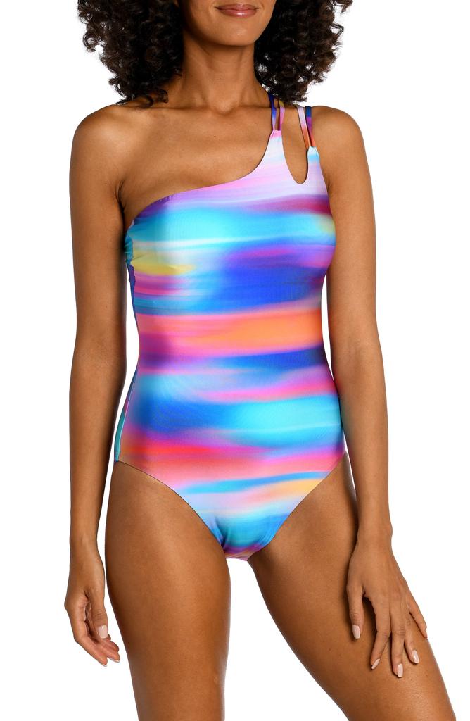 La Blanca Sunset Strappy One-Shoulder One-Piece Swimsuit
